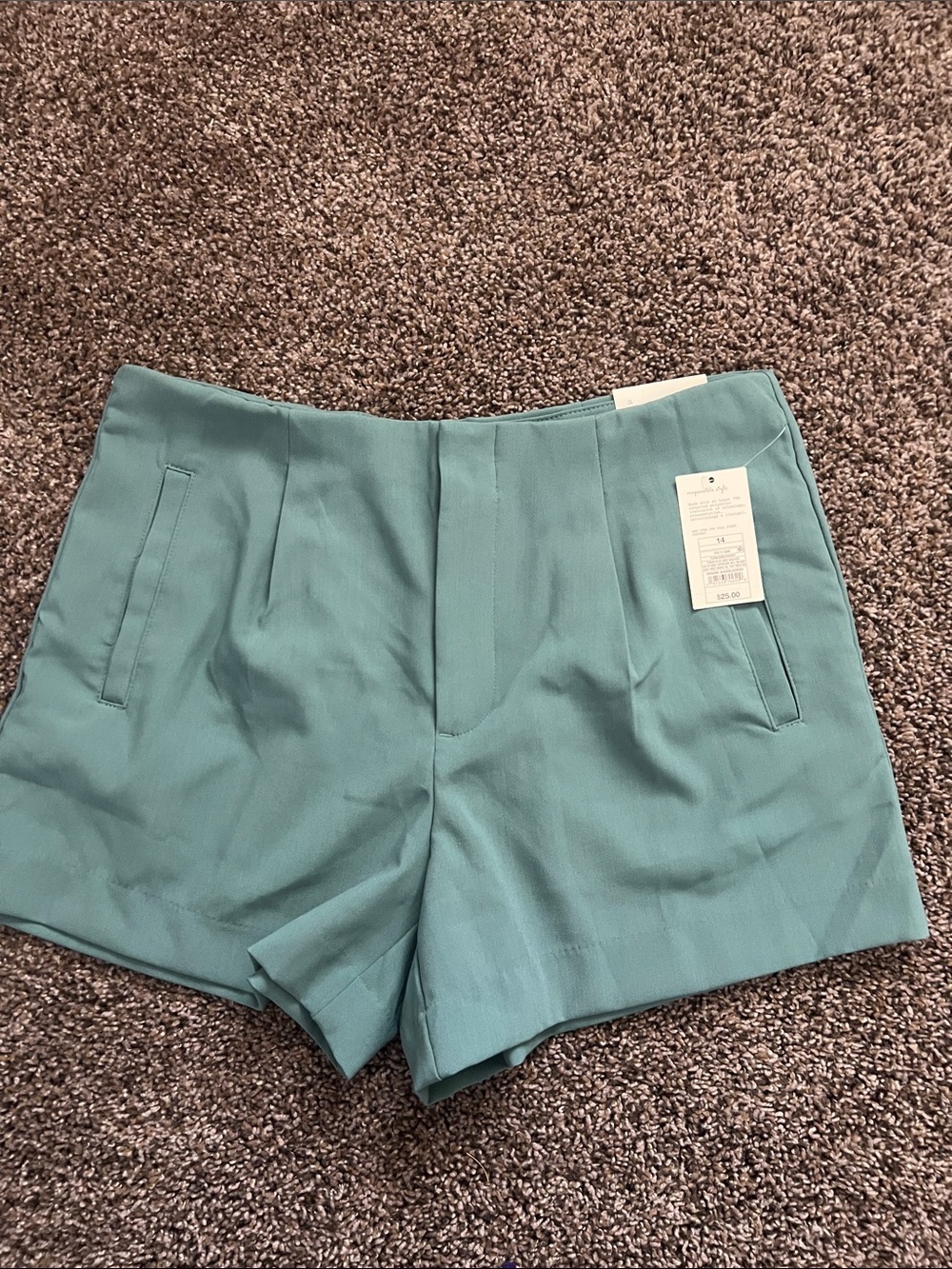 a new day Teal High-Waist Tailored Shorts